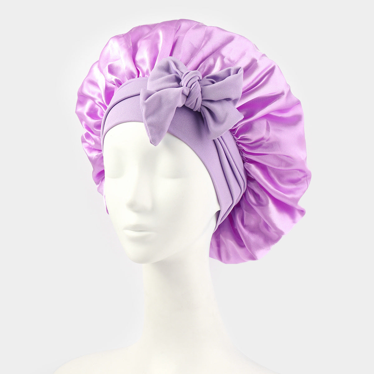 Silk/Satin Lined Hair Bonnet With Tie Band - Premium