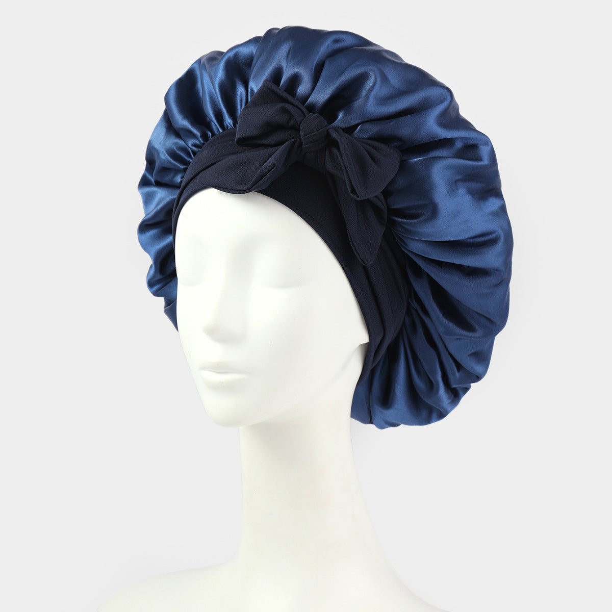 Silk/Satin Lined Hair Bonnet With Tie Band - Premium
