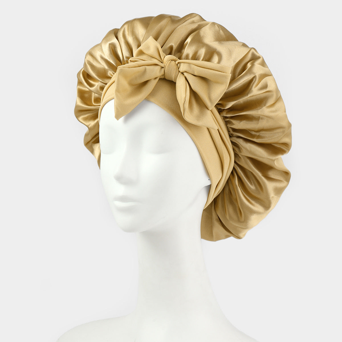 Silk/Satin Lined Hair Bonnet With Tie Band - Premium