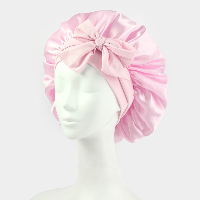 Silk/Satin Lined Hair Bonnet With Tie Band - Premium