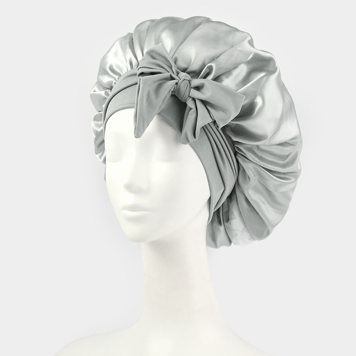 Silk/Satin Lined Hair Bonnet With Tie Band - Premium